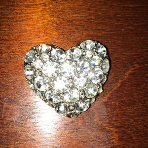 Rhinestone Cowgirl Heart Brooch Goth Glam